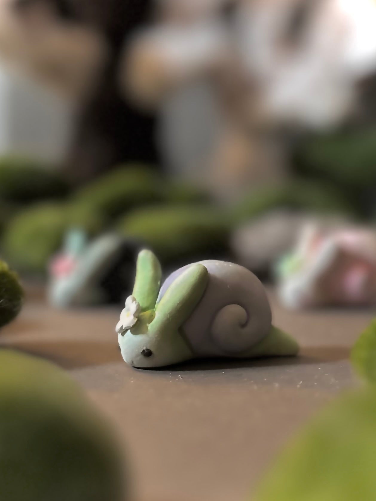 Preorder Grean and Lavender Snabbit 1.5x 2inch figurine, art toy