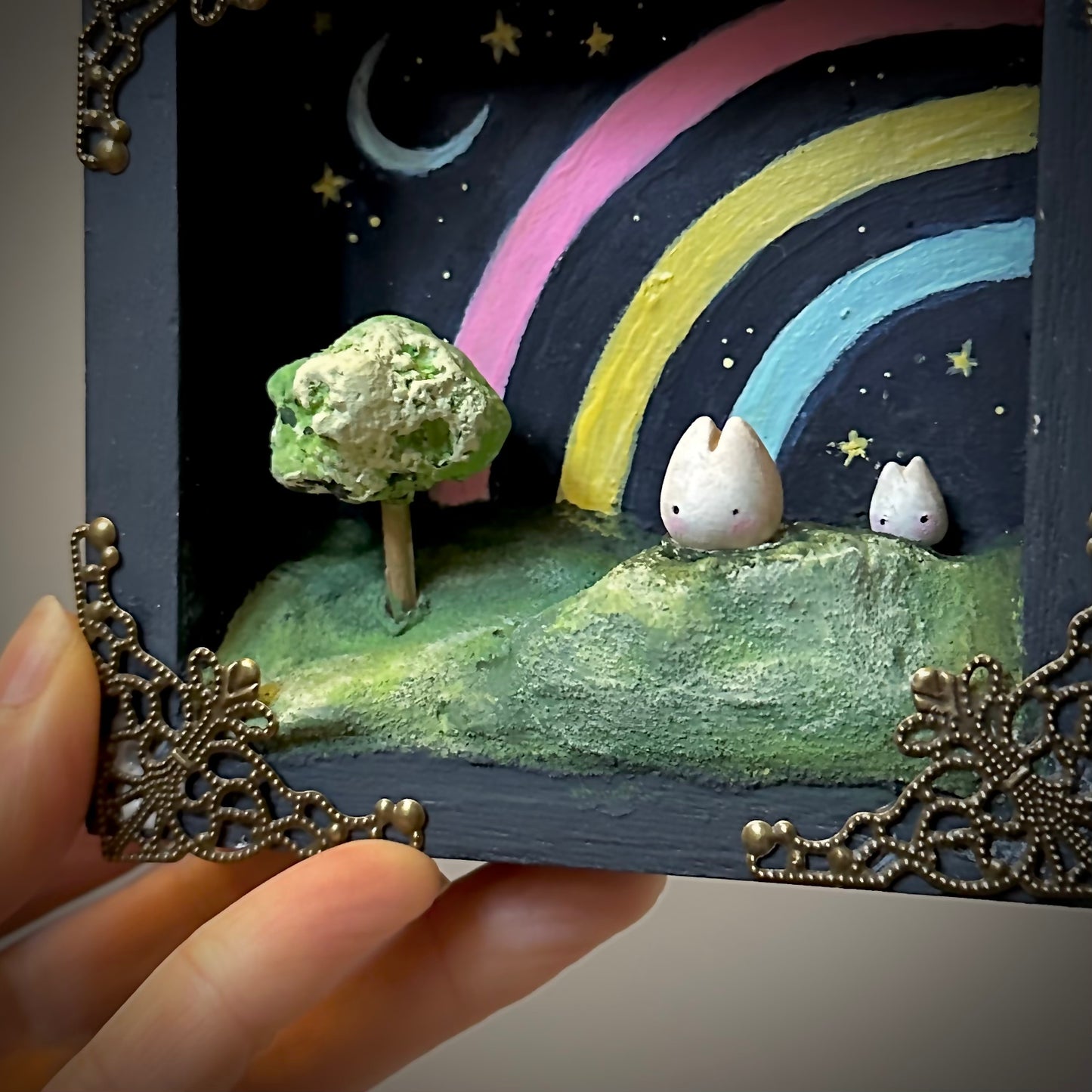 Night Rainbow Meep Meep 4x4 inch Story Box