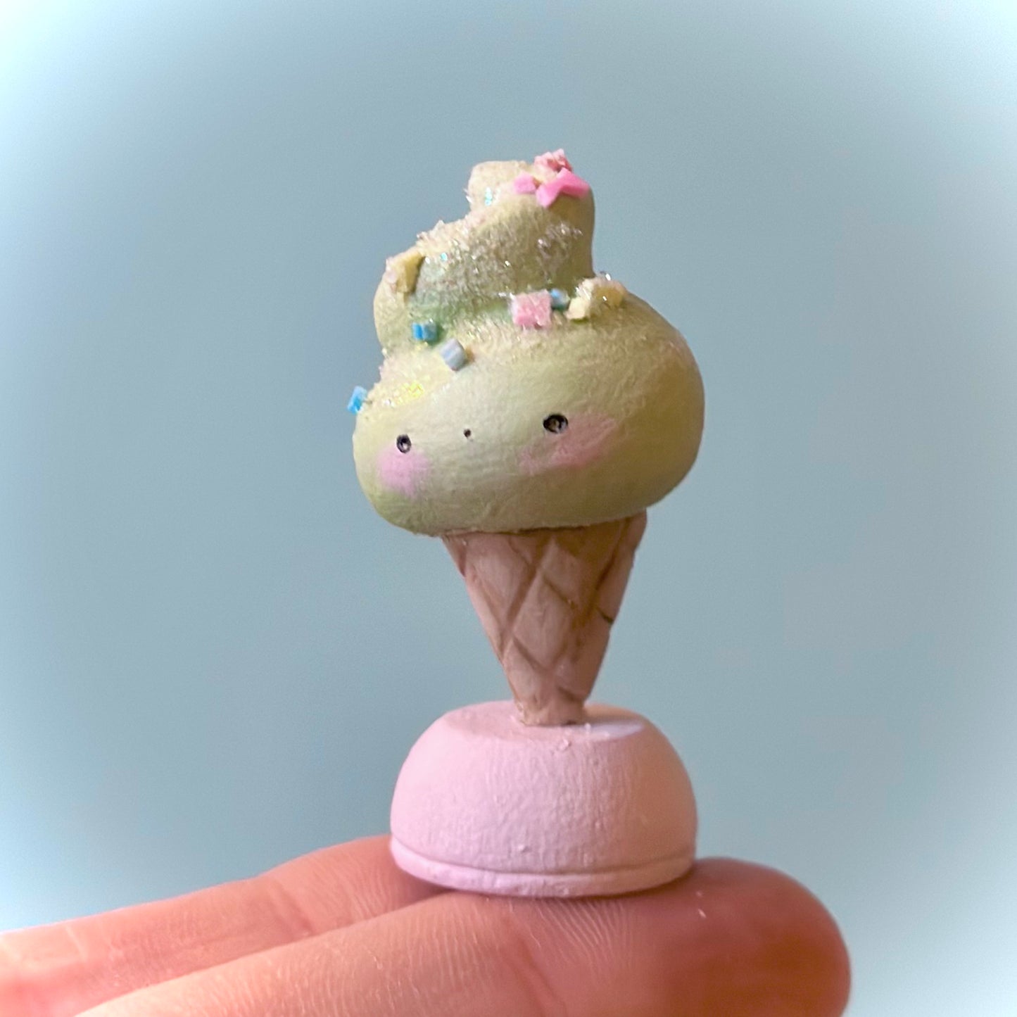 PREORDER Custom MINI Cute Cream Blue 2 inch figurine