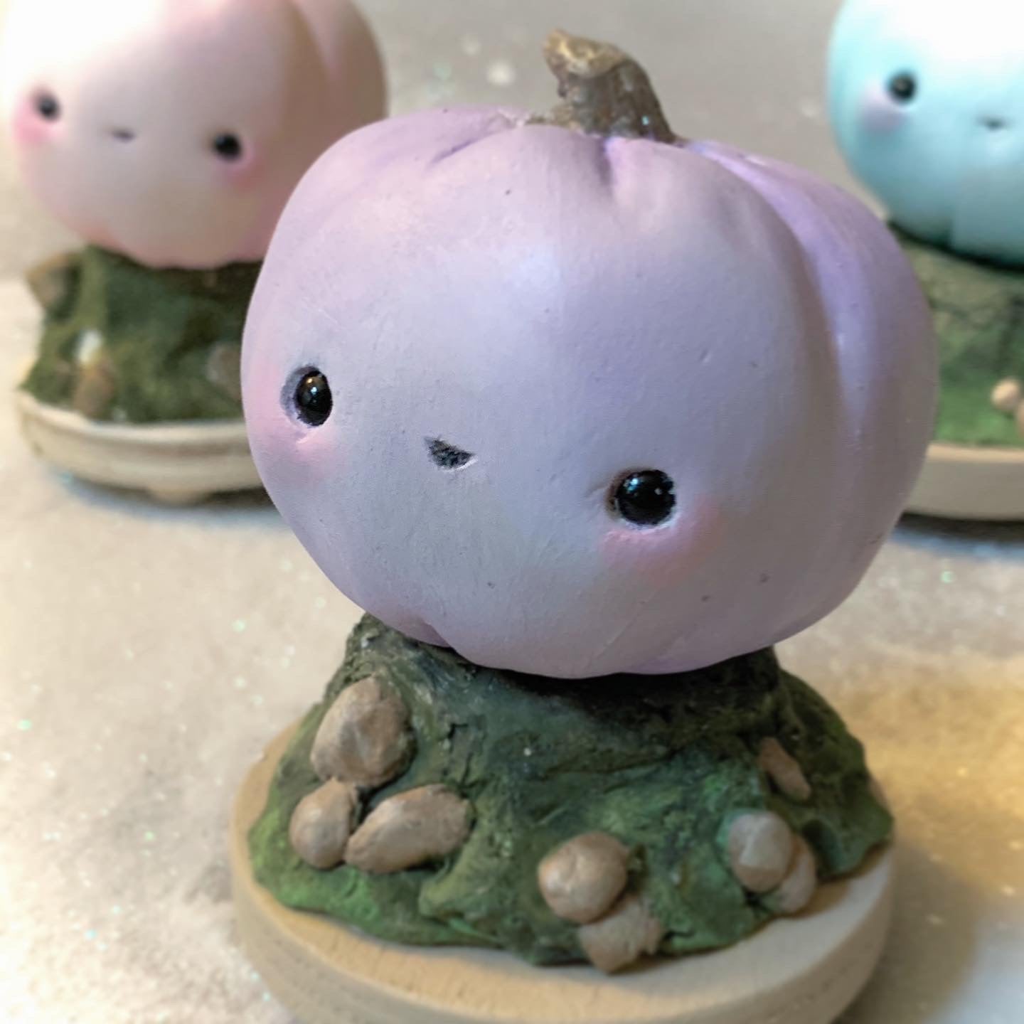 Lavender Fairy Pumpkin Figurine