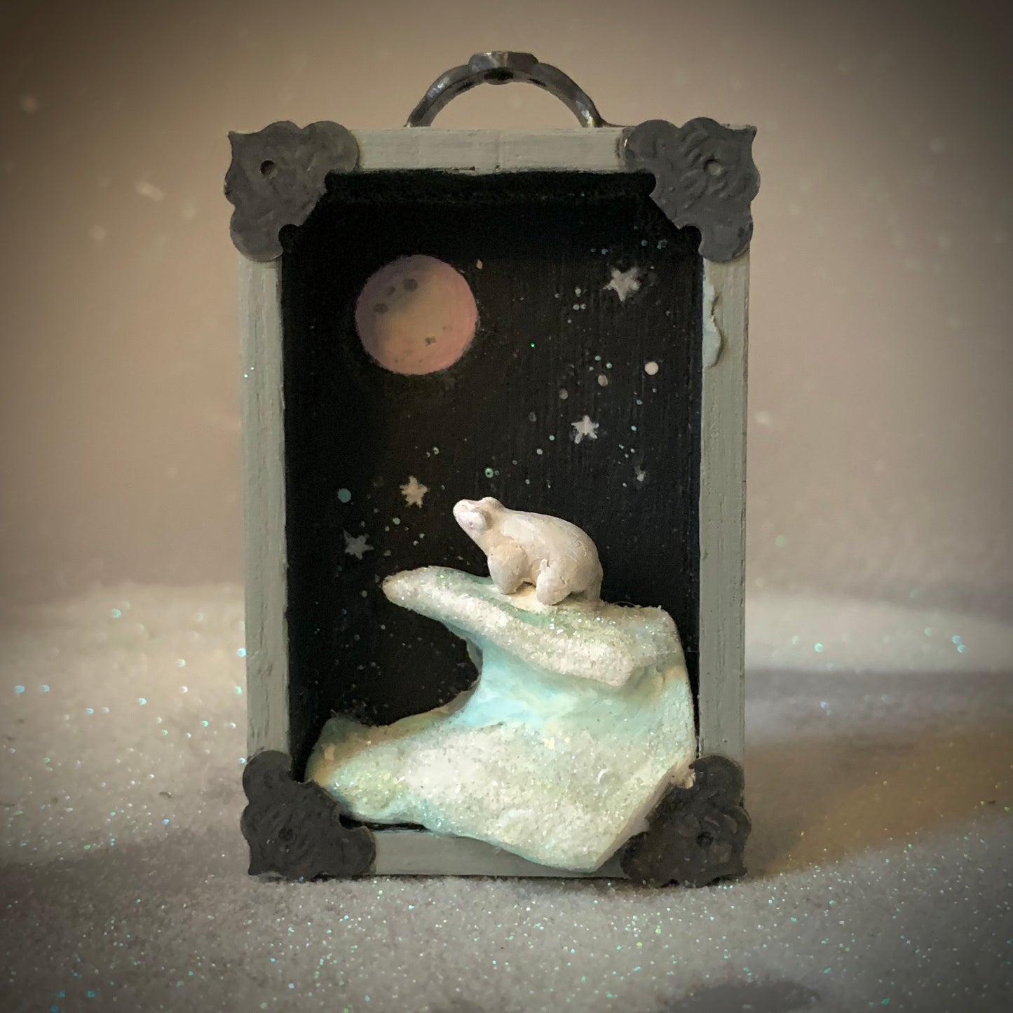 Night Watchman Polar Bear 3x2 inch story Box