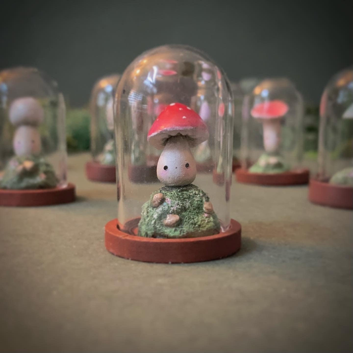 Fungi Friends in 1.5 inch Glass Cloche
