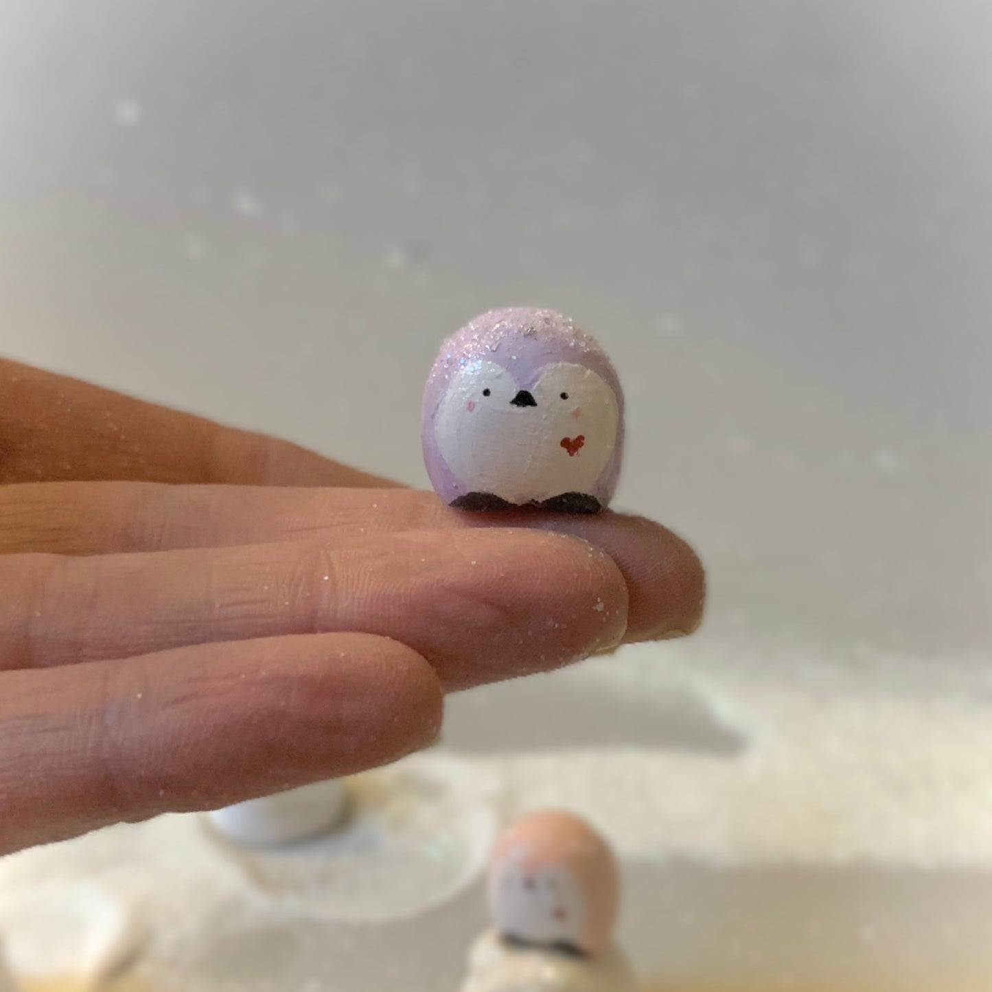 Little Bits of Love Peach Penguin Mini Figurine