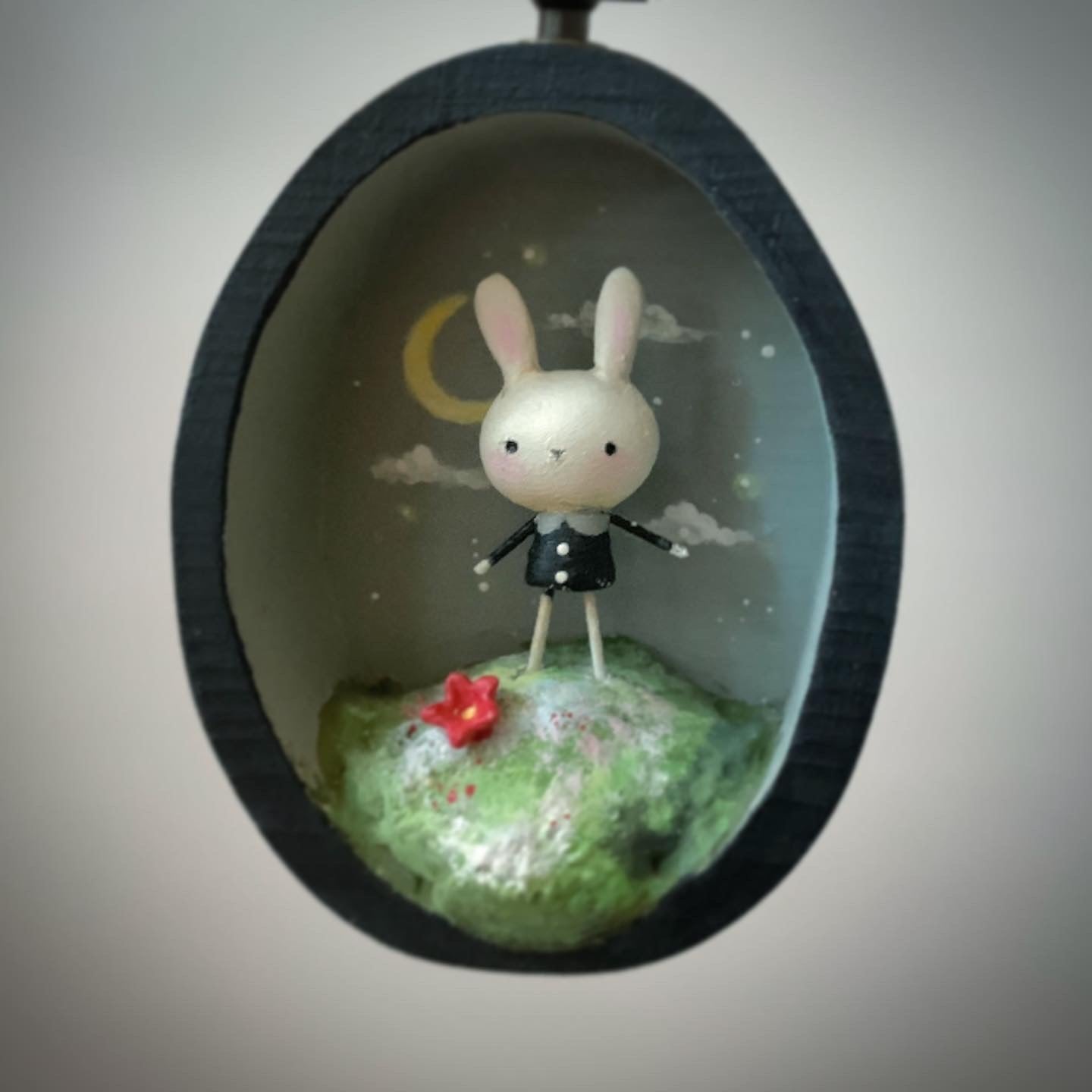 Bunny Addams 3x3 inch oval Story Box