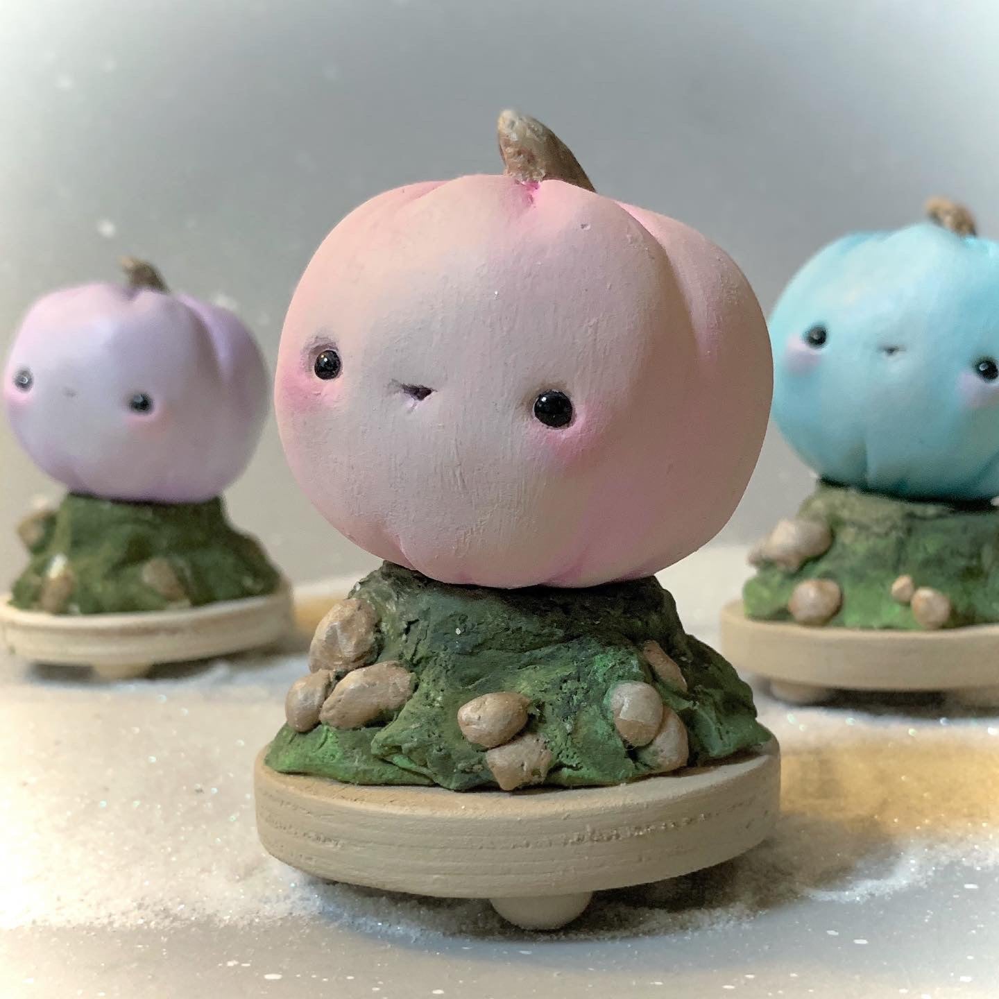 Pink Fairy Pumpkins Figurine