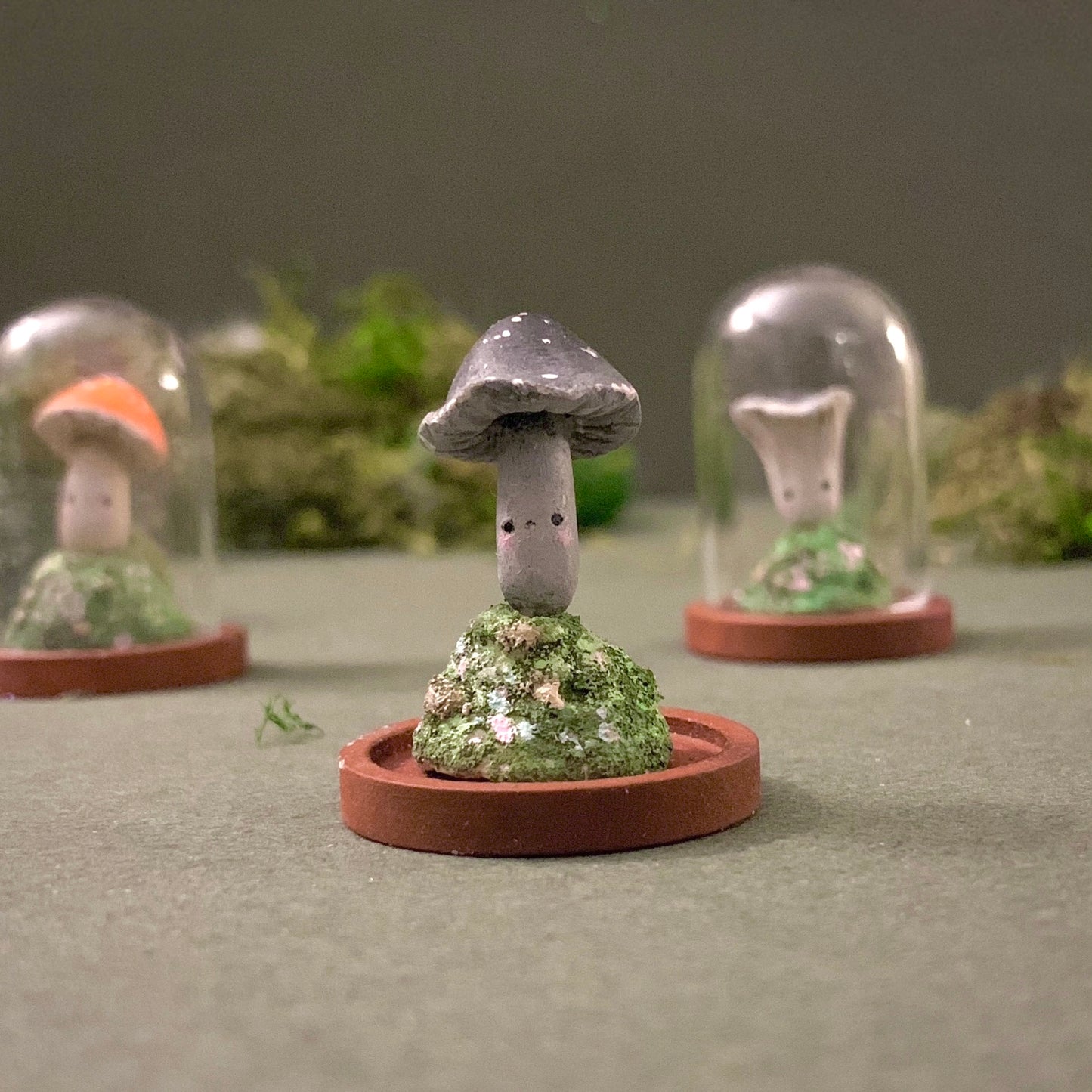 Fungi Friends in 1.5 inch Glass Cloche