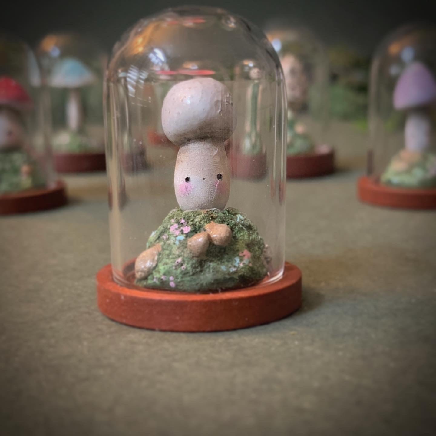 Fungi Friends in 1.5 inch Glass Cloche