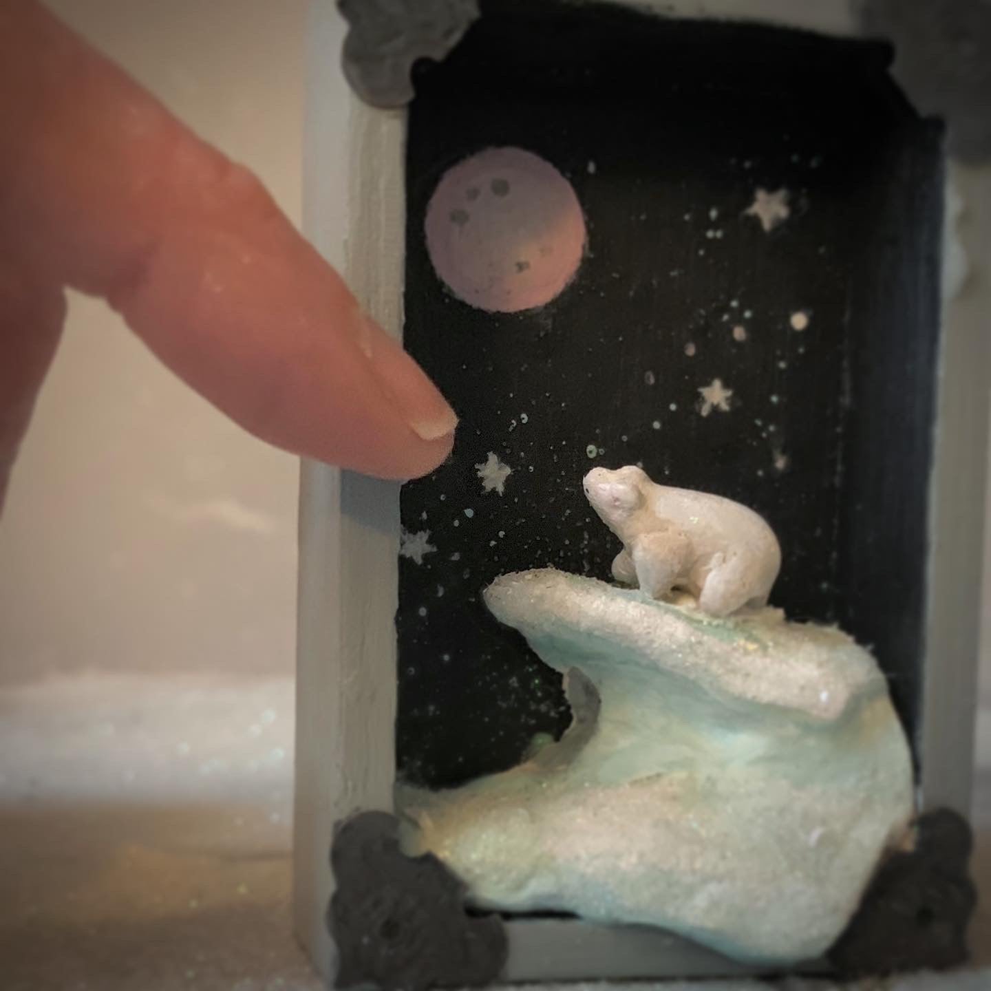 Night Watchman Polar Bear 3x2 inch story Box