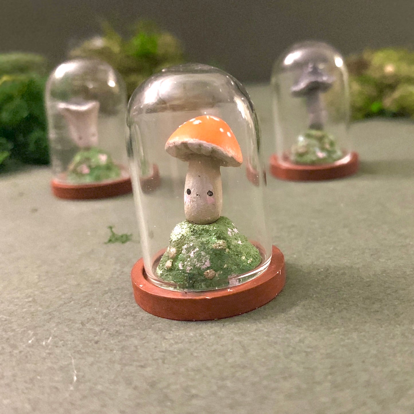 Fungi Friends in 1.5 inch Glass Cloche
