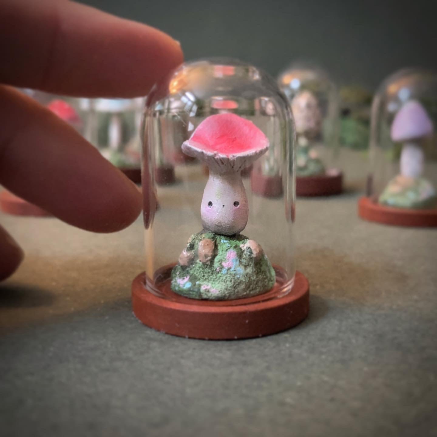 Fungi Friends in 1.5 inch Glass Cloche