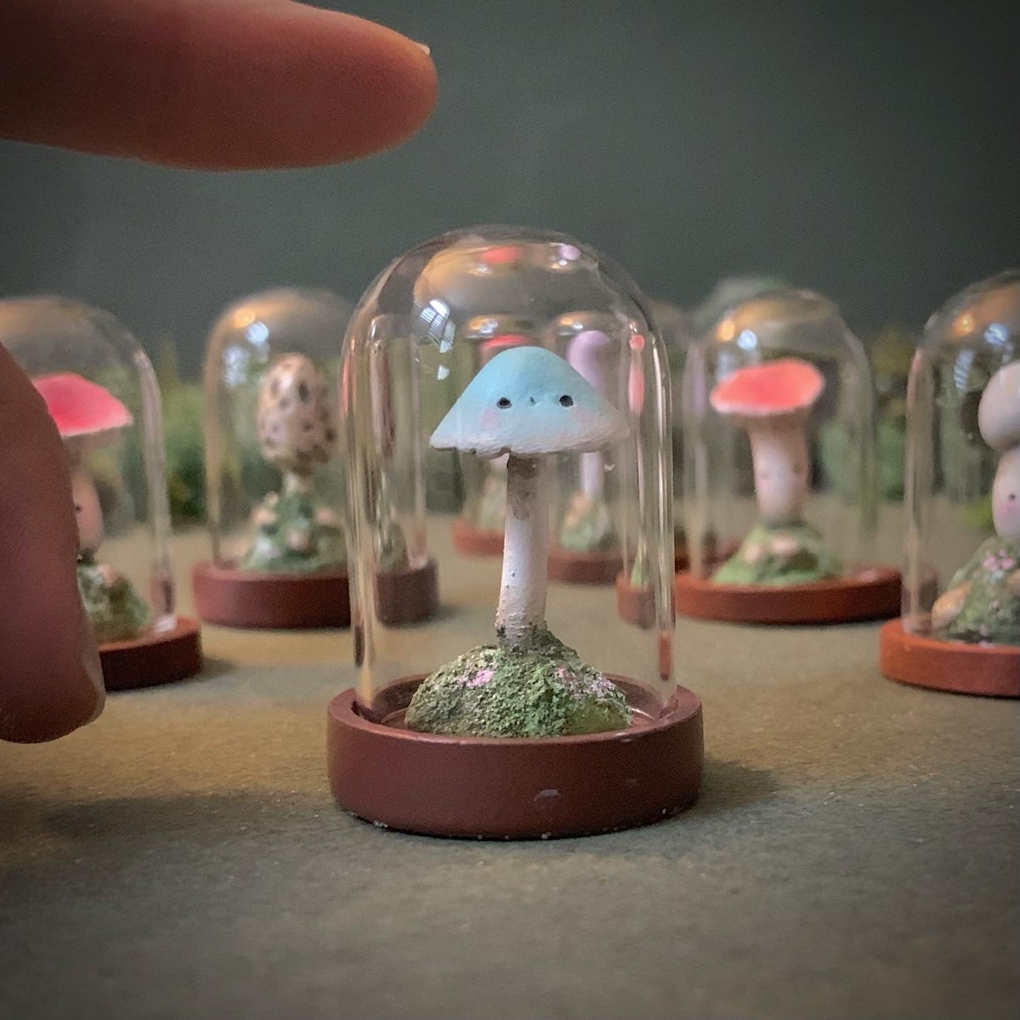 Fungi Friends in 1.5 inch Glass Cloche
