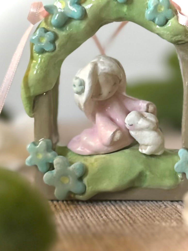 Innocence 3 inch  clay wall hanging
