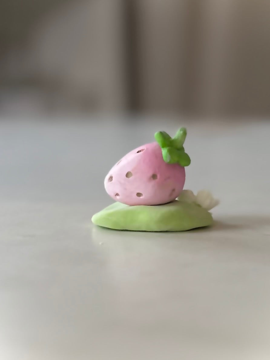 Pink Strawberry House, 2 inch figurine