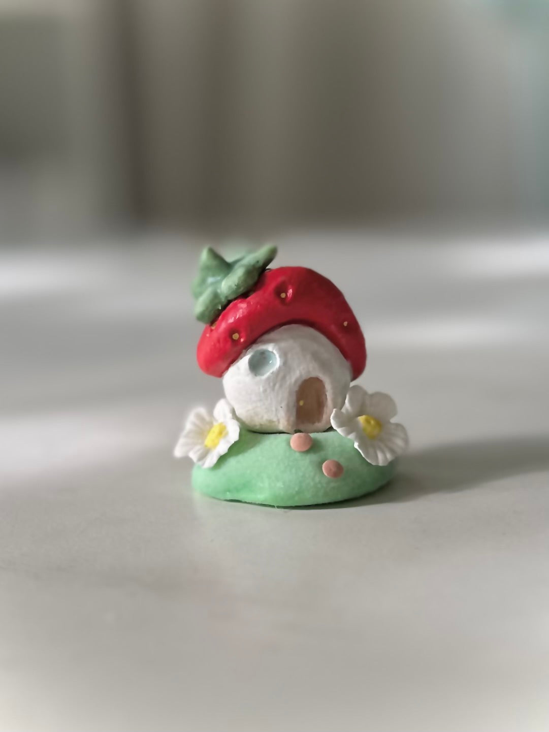 Red Strawberry House, 2 inch figurine