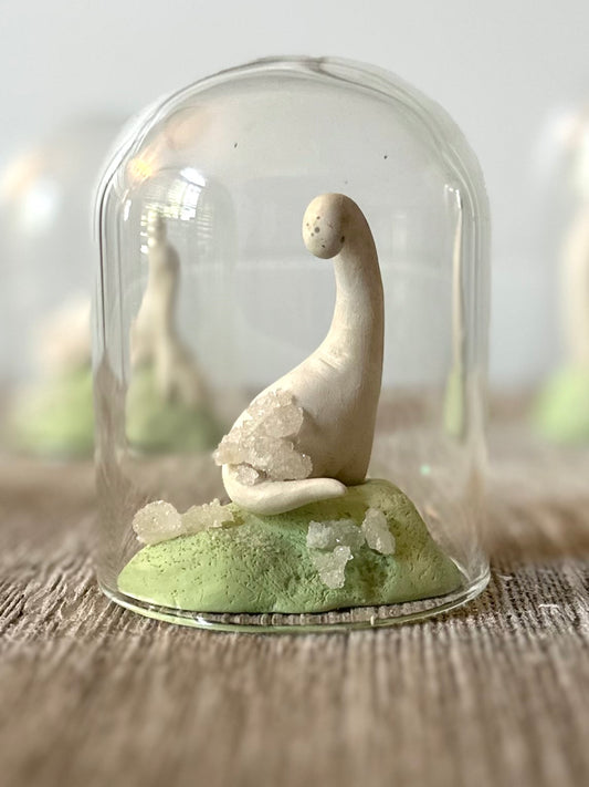 Single Crytal Keeper Dinos 2.5 inch figure in Glass Cloche