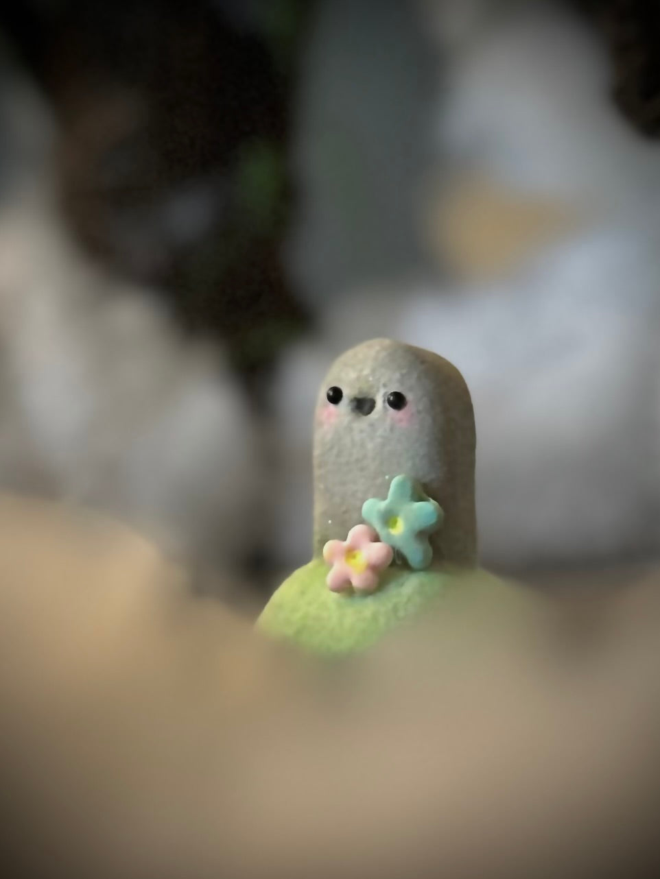 Tomby  2  inch flocked, clay figurine