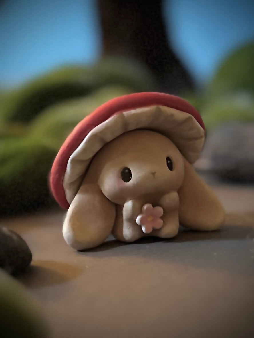 Preorder Mushroom Mover Bunny  2 inch figurine, art toy