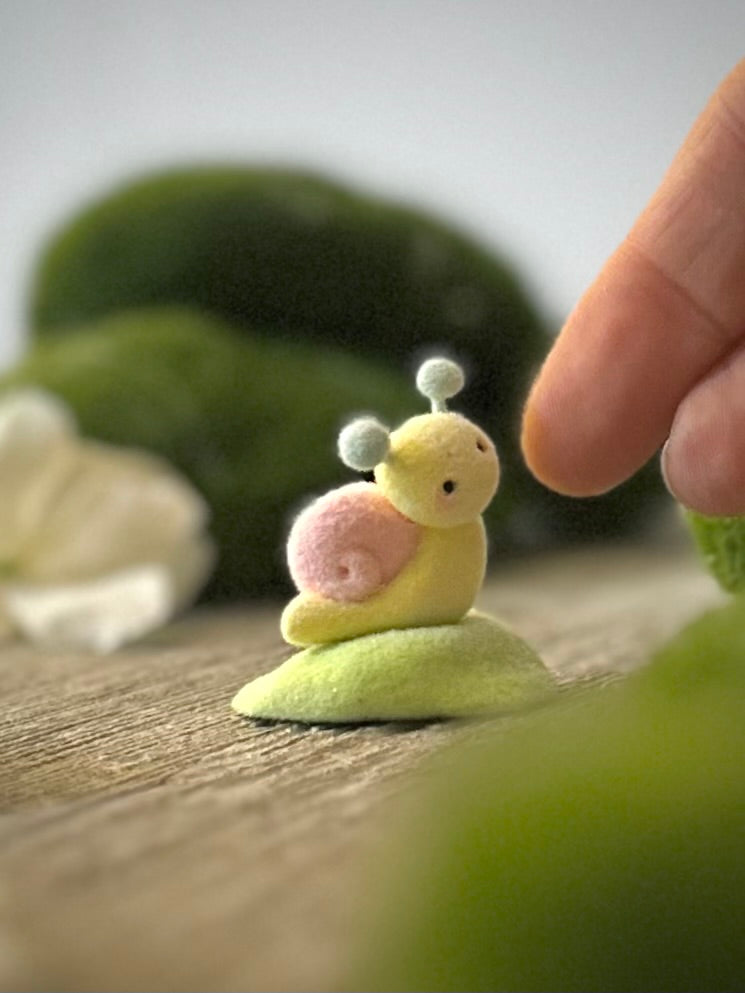 Preorder Spring Snail  1 inch Flocked Figurine