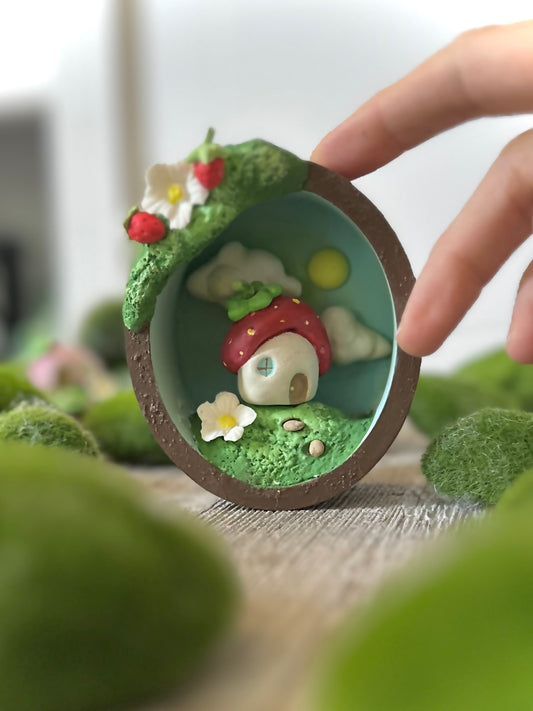 Strawberry house 4 inch Wall Hanging