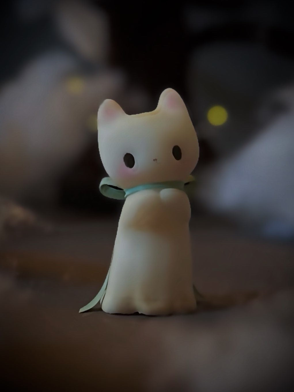 PREORDER White Ghost Kitten 3 inch resin figurine, art toy