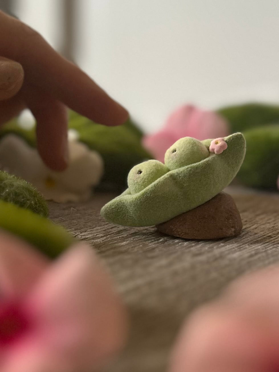Preorder Sweet Peas   2 inch Flocked Figurine