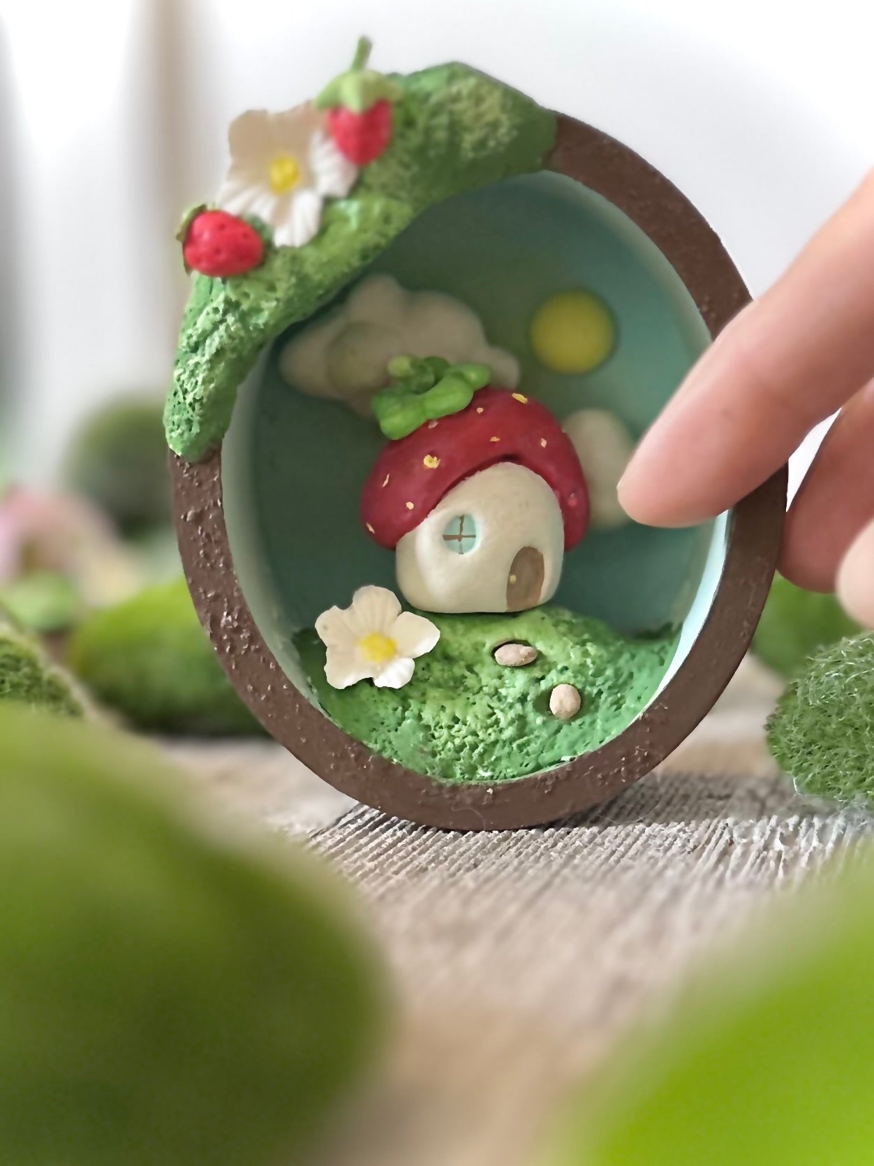 Strawberry house 4 inch Wall Hanging