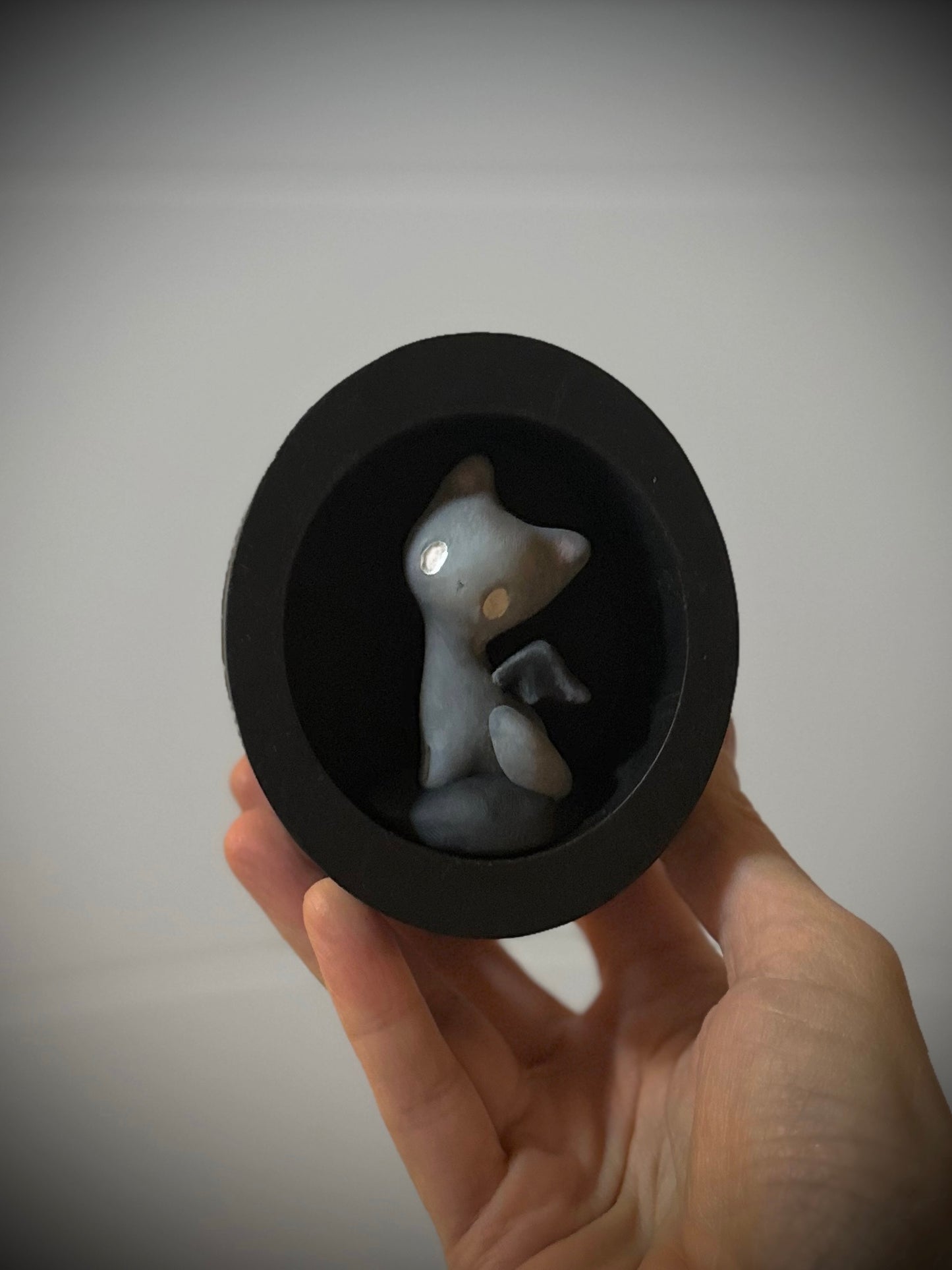 PREORDER Grey Bat Cat  2 inch resin Art toy, Figurine