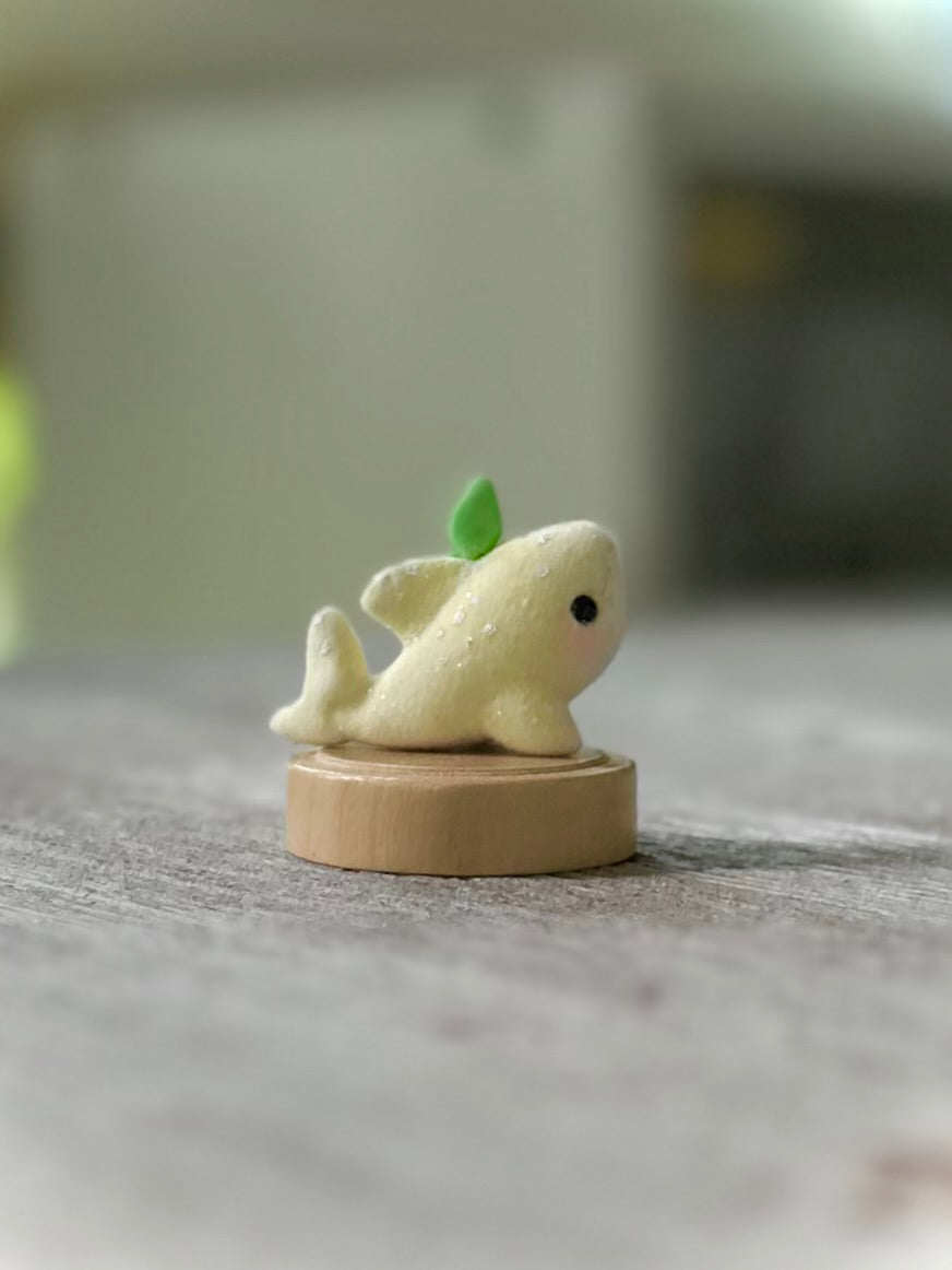 Preorder Lemon Shark  2 inch Flocked Figurine with wooden display base