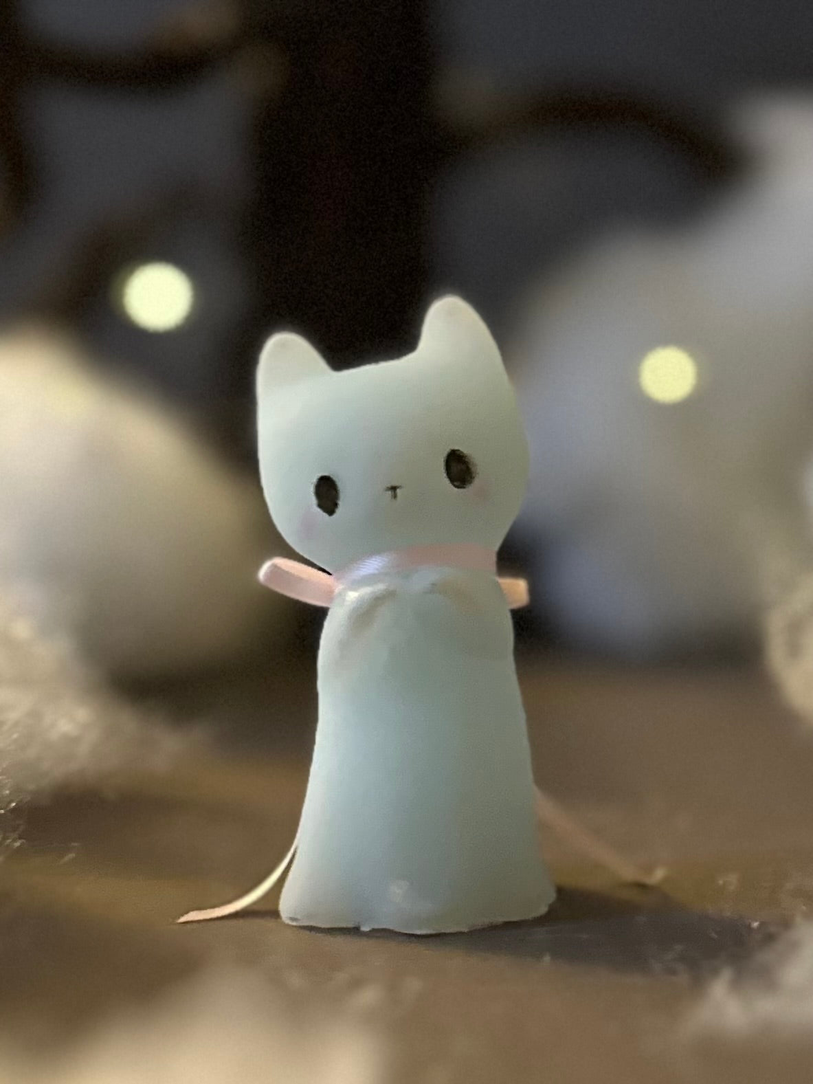 PREORDER  Light Blue Ghost Kitten 3 inch resin figurine, art toy