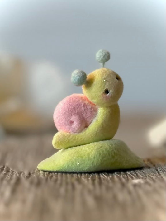 Preorder Spring Snail  1 inch Flocked Figurine