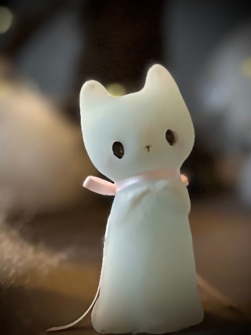 PREORDER  Light Blue Ghost Kitten 3 inch resin figurine, art toy