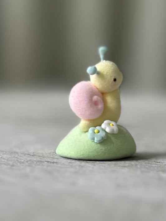 Preorder Spring Snail  1 inch Flocked Figurine