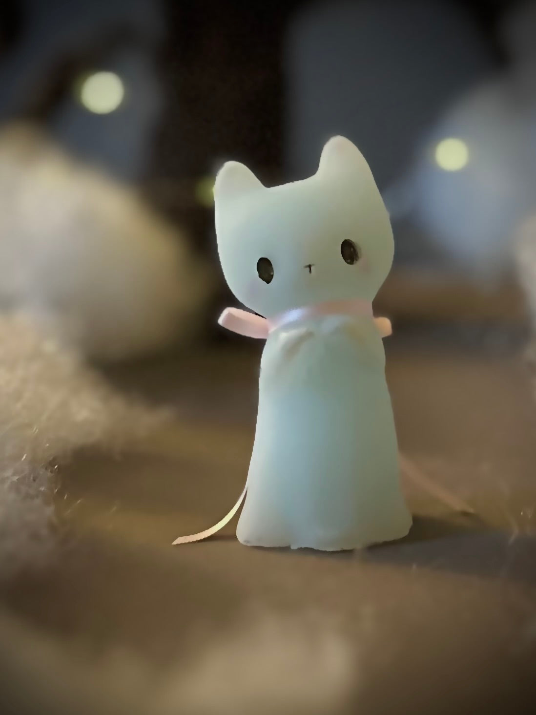 PREORDER  Light Blue Ghost Kitten 3 inch resin figurine, art toy
