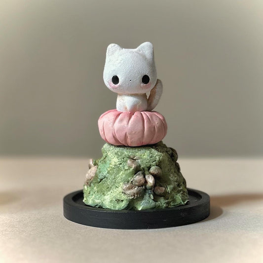 Ghost Kitten 6inch Glass Cloche