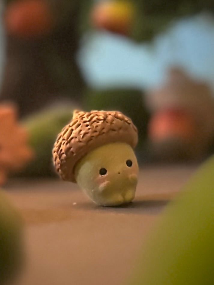 Preorder Little Green Acorn 1.5 inch Flocked Figurine with wooden display base (Copy)