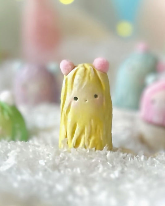 Preorder Tall Yellow Warm Fuzzy 1.5 inch figurine, art toy