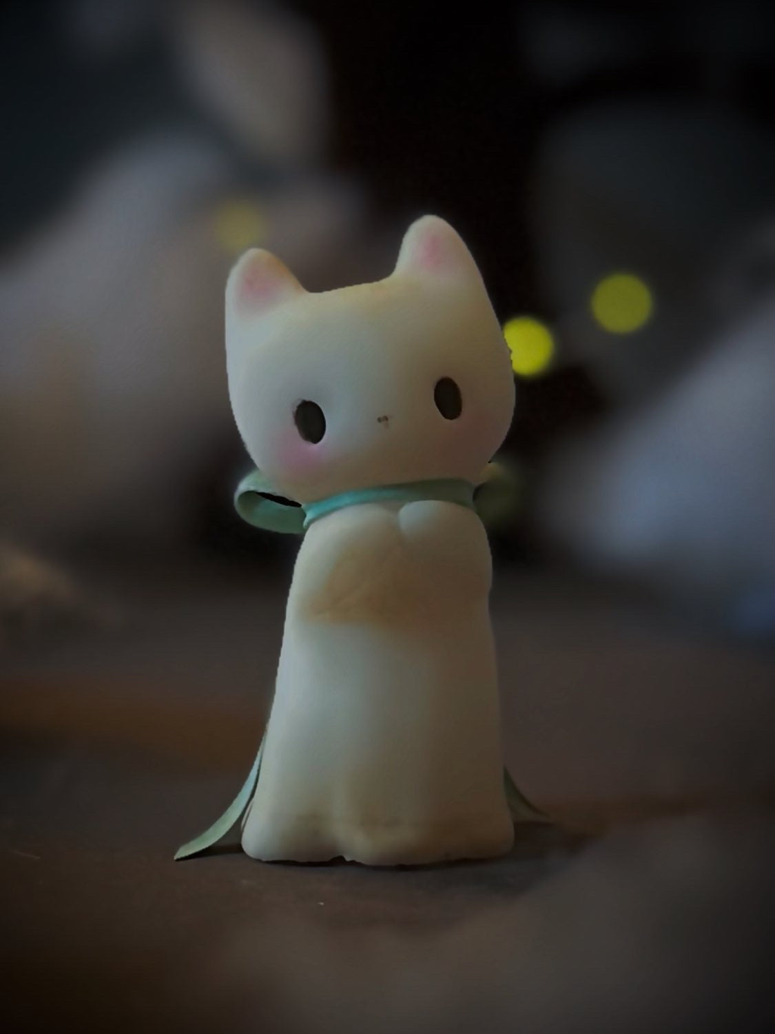 PREORDER White Ghost Kitten 3 inch resin figurine, art toy