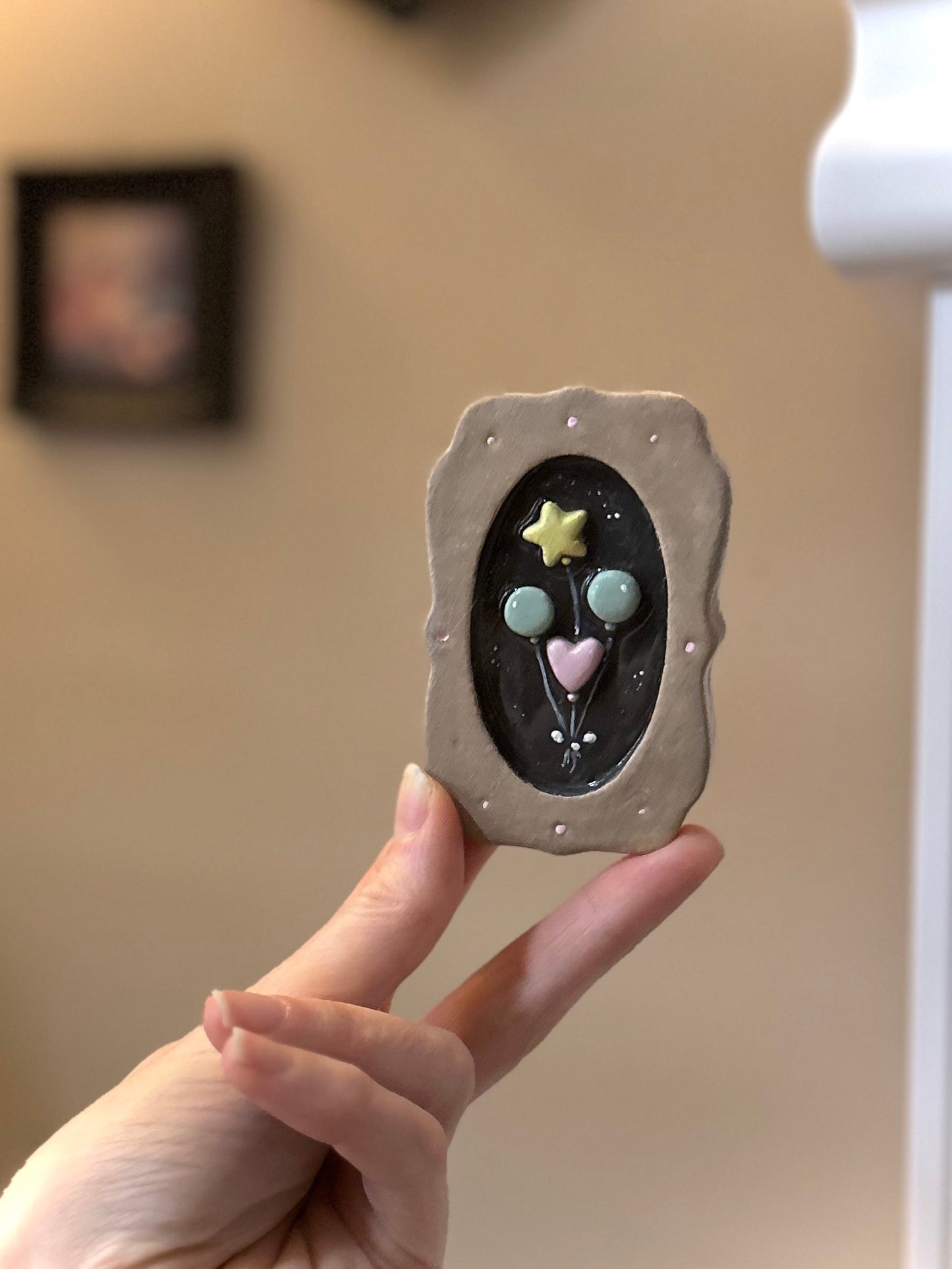 Balloons handmade clay Mini Wall Hanging 2.5x3.5