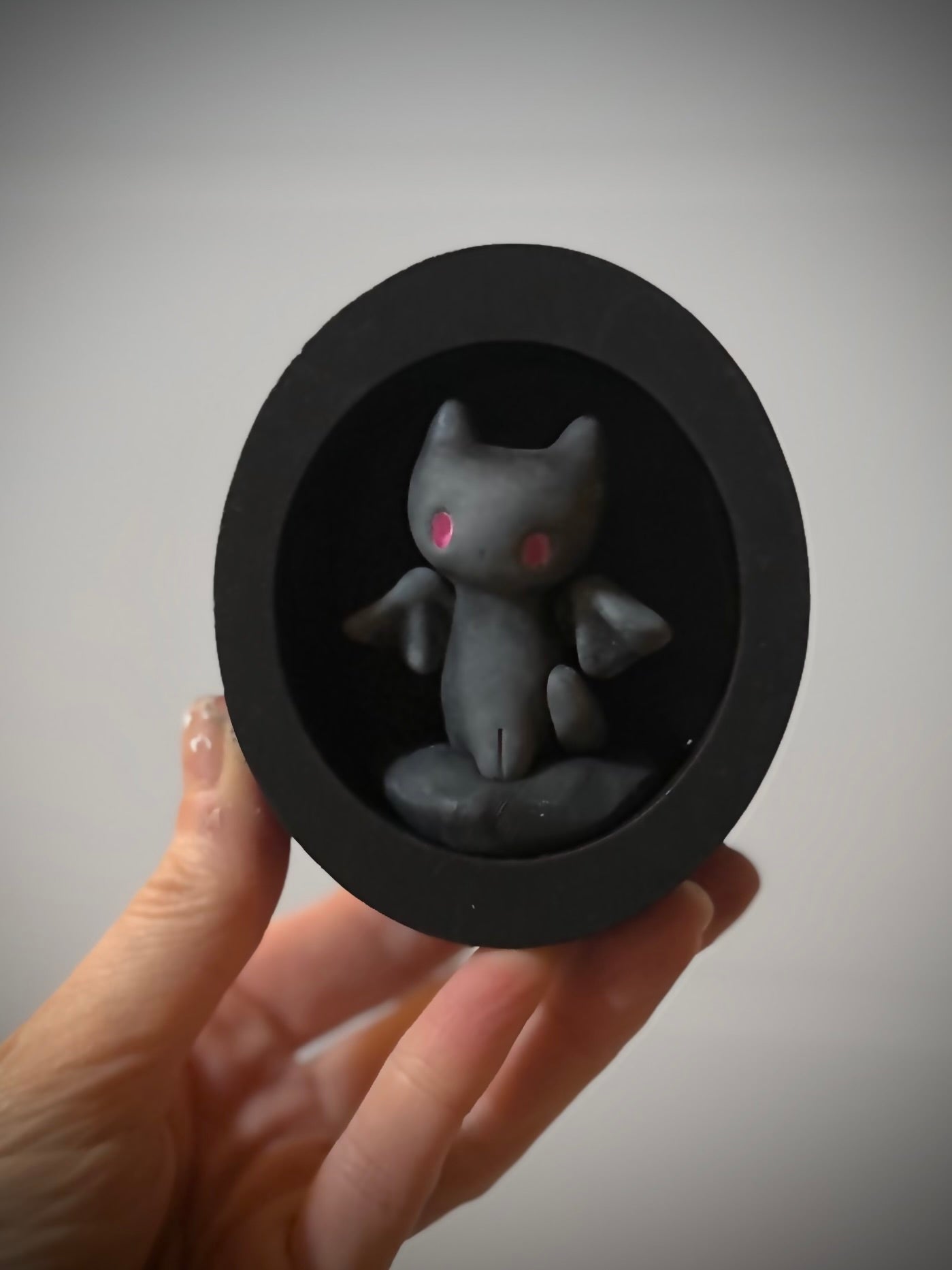 PREORDER Black Bat Cat  2 inch resin Art toy, Figurine