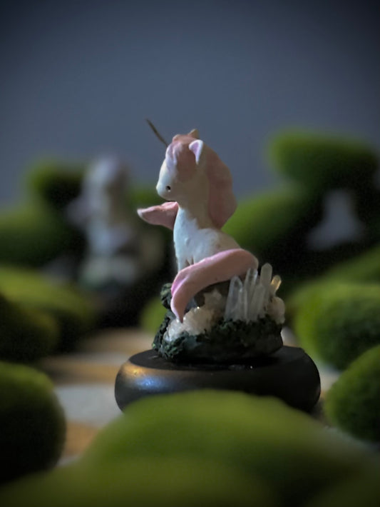 Pink Captured Unicorn 4 inch Glass Cloche