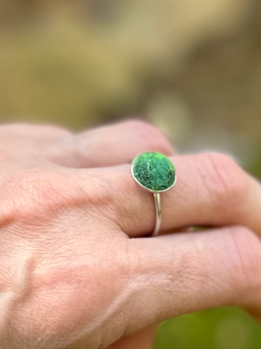 PRE ORDER Moss Ring on Stainless Steel Adjustable Band