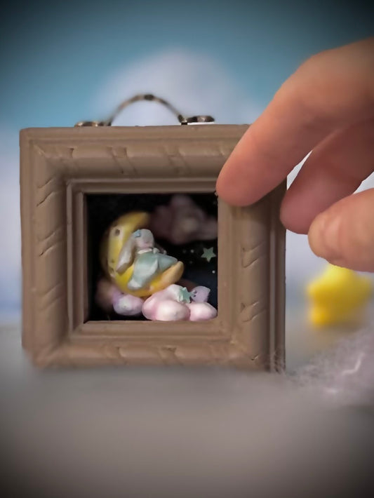 MINI Moon Nap  2x2 inch Story Box Wall Hanging
