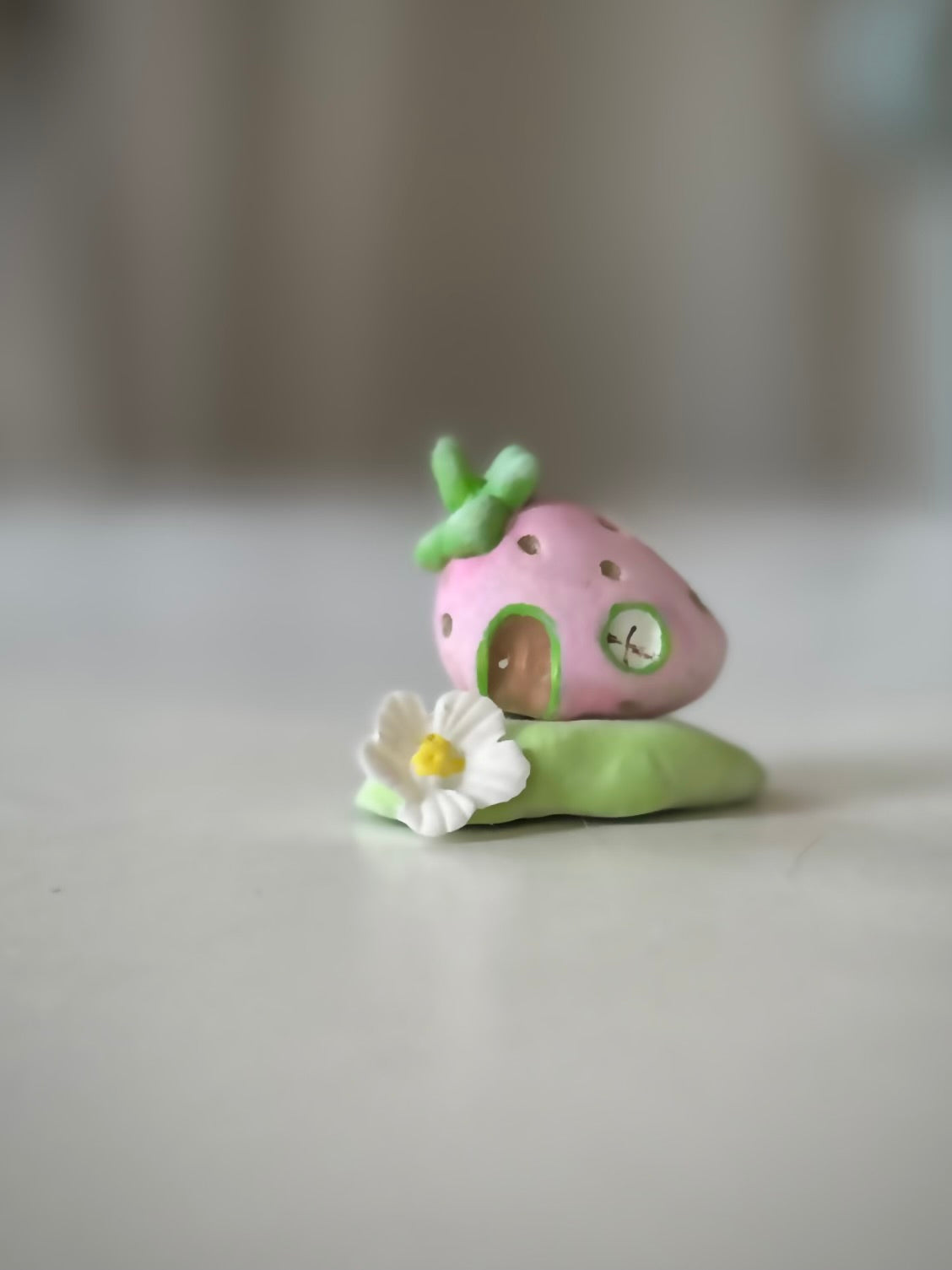 Pink Strawberry House, 2 inch figurine