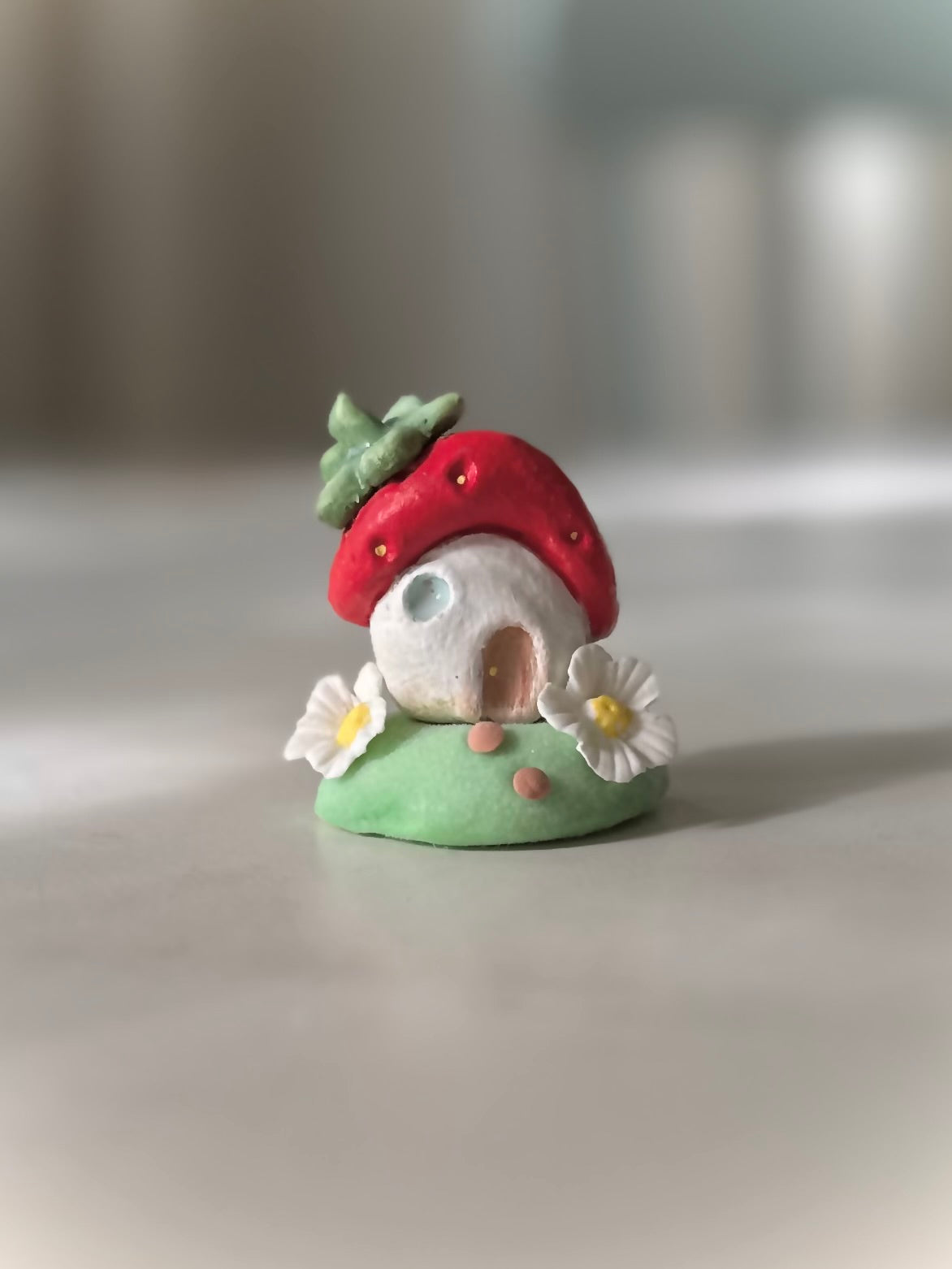 Red Strawberry House, 2 inch figurine