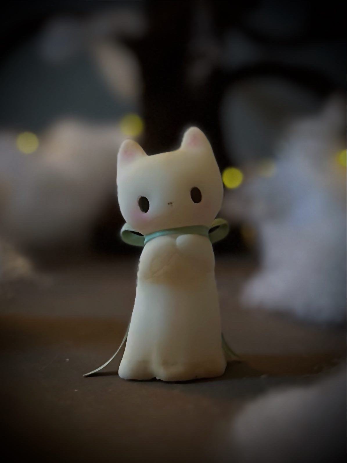 PREORDER White Ghost Kitten 3 inch resin figurine, art toy