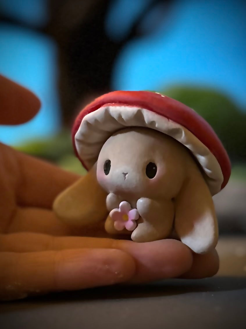 Preorder Mushroom Mover Bunny  2 inch figurine, art toy