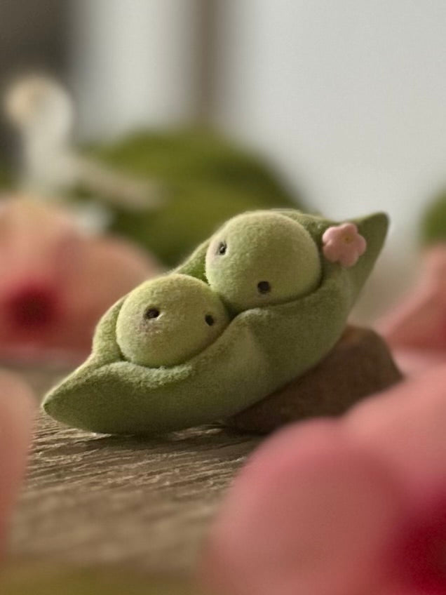 Preorder Sweet Peas   2 inch Flocked Figurine