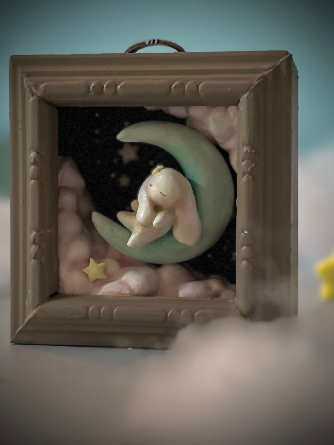 Moon Nap  4x4 inch Story Box Wall Hanging