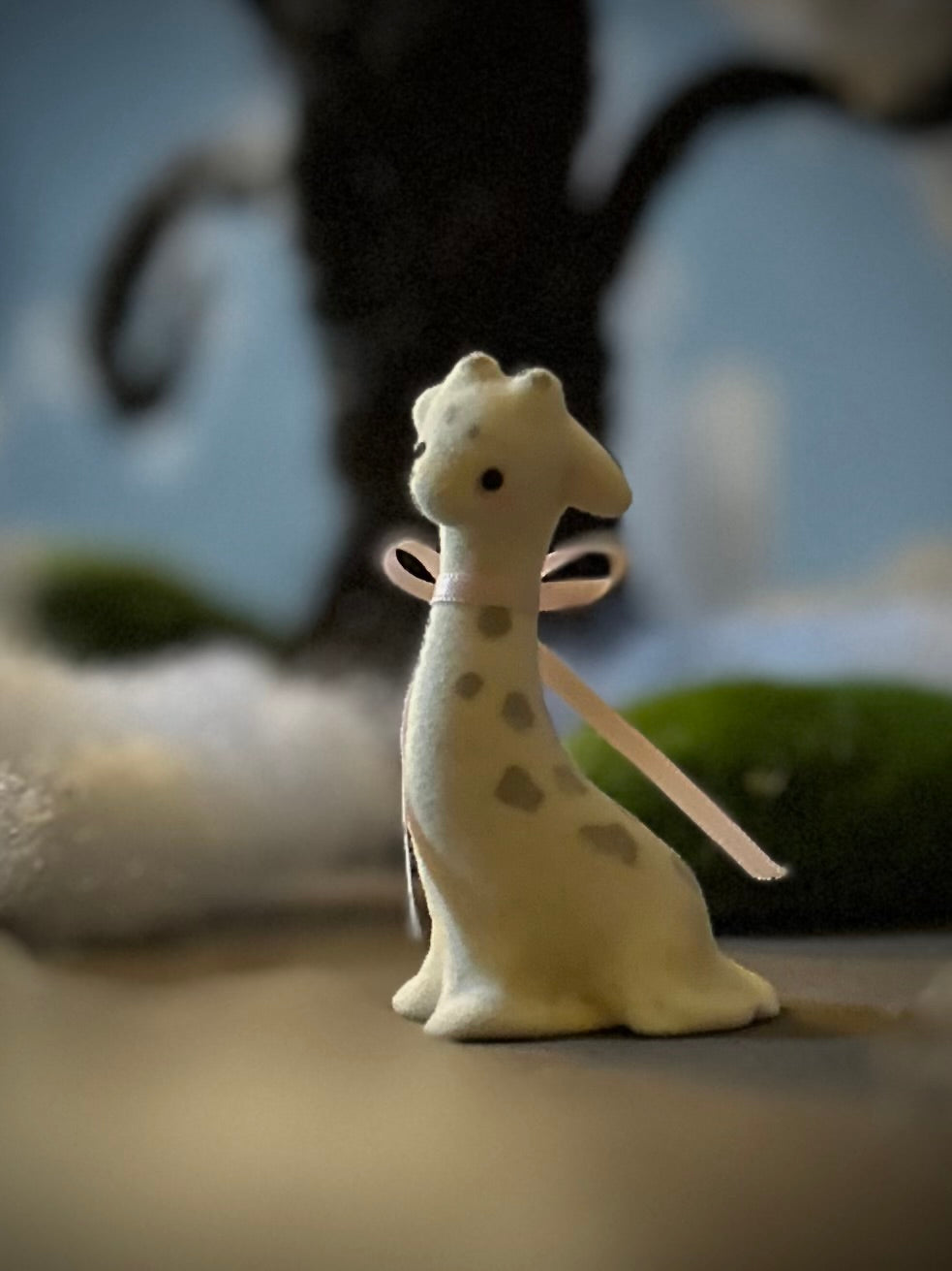 Preorder ghost Gigi  3 inch Flocked Figurine with wooden display base