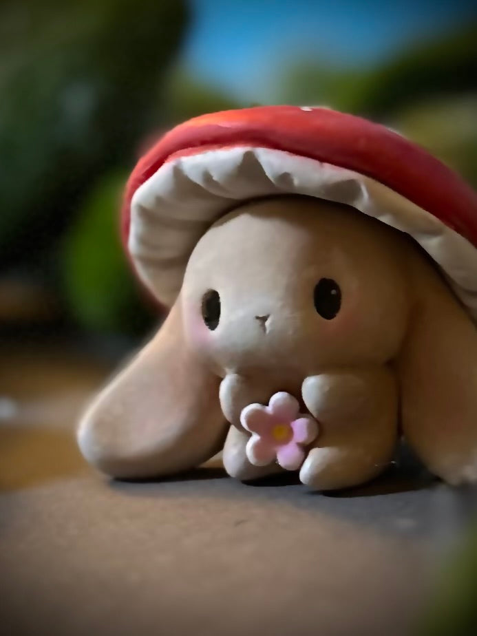 Preorder Mushroom Mover Bunny  2 inch figurine, art toy